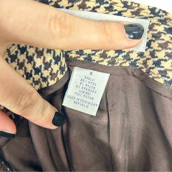 BROOKS BROTHERS houndstooth woool blend ankle crop dress pants O22 - Picture 7 of 7